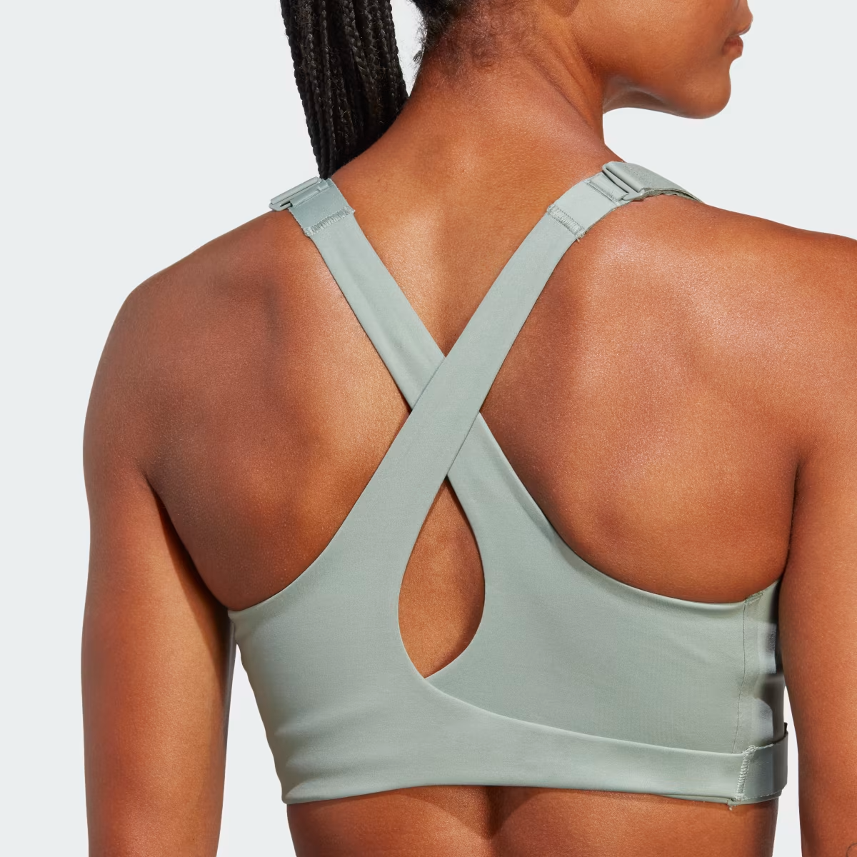 adidas Women's FastImpact Luxe Run High-Support Bra, Silver Green, X-Small