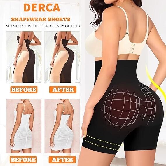 DERCA Butt Lifter Panties Padded Underwear for Women Seamless Booty Pad, Black L