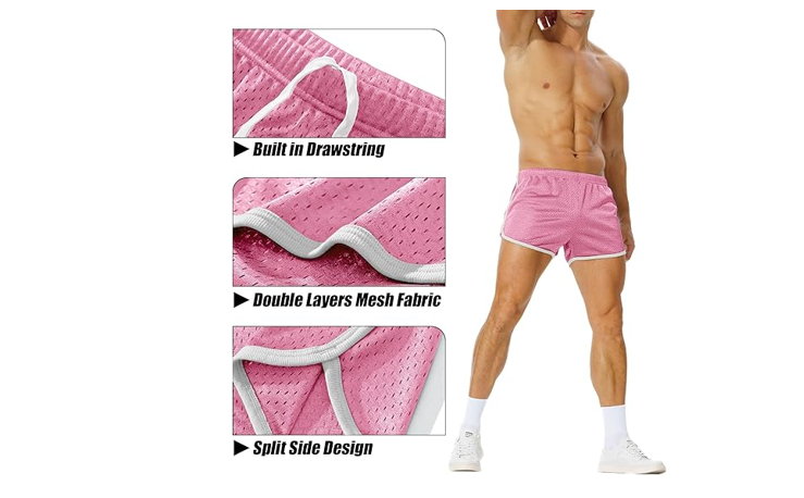 AIMPACT Mens Gym Workout Shorts 3 Inch Mesh Lounge Athletic Running Short, M