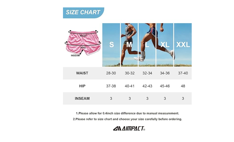 AIMPACT Mens Gym Workout Shorts 3 Inch Mesh Lounge Athletic Running Short, M