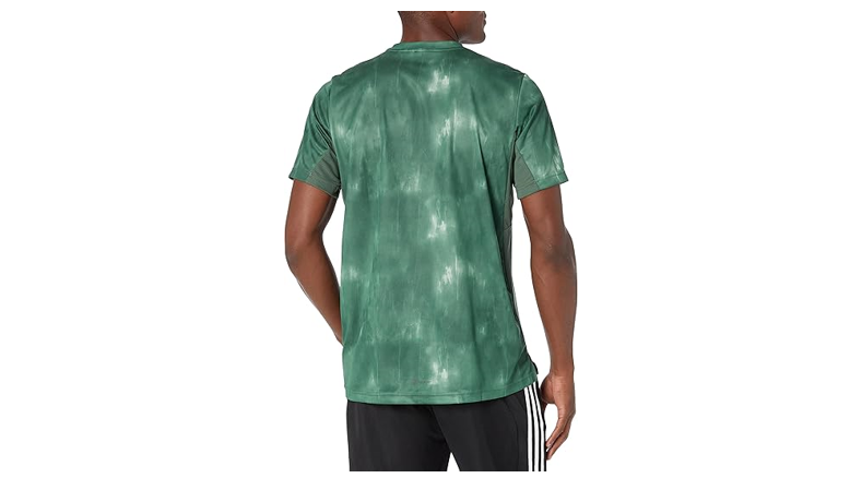 adidas Men's AEROREADY Workout Chalk Printed Training Tee, Green Oxide/Black, L