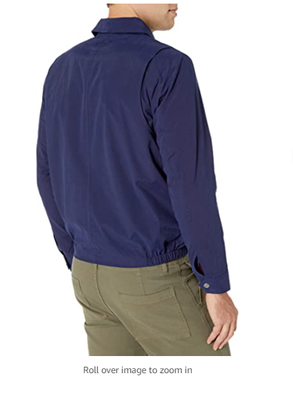 Amazon Essentials Men's Standard Water-Resistant Zip-Front Golf Jacket Navy Med