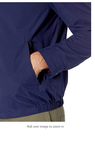 Amazon Essentials Men's Standard Water-Resistant Zip-Front Golf Jacket Navy Med