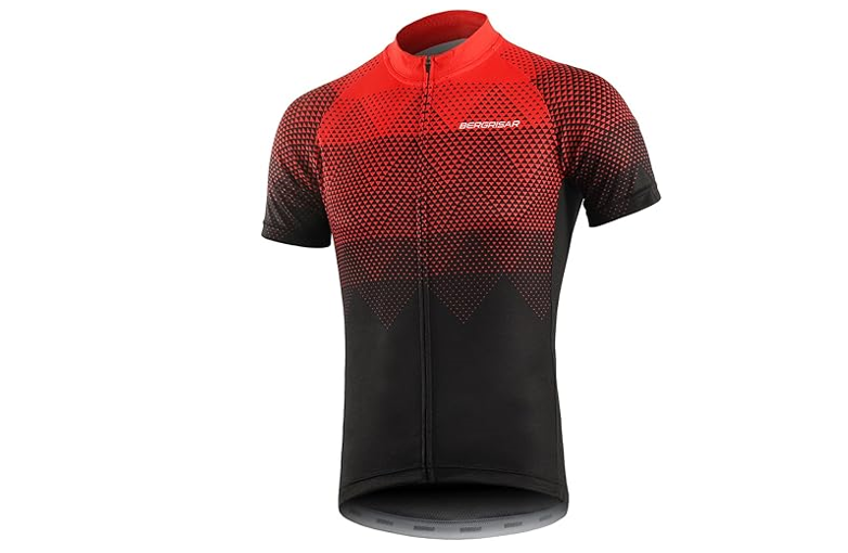 BERGRISAR Men's Cycling Jerseys Short Sleeves Bike Shirt 8006RED, XXL