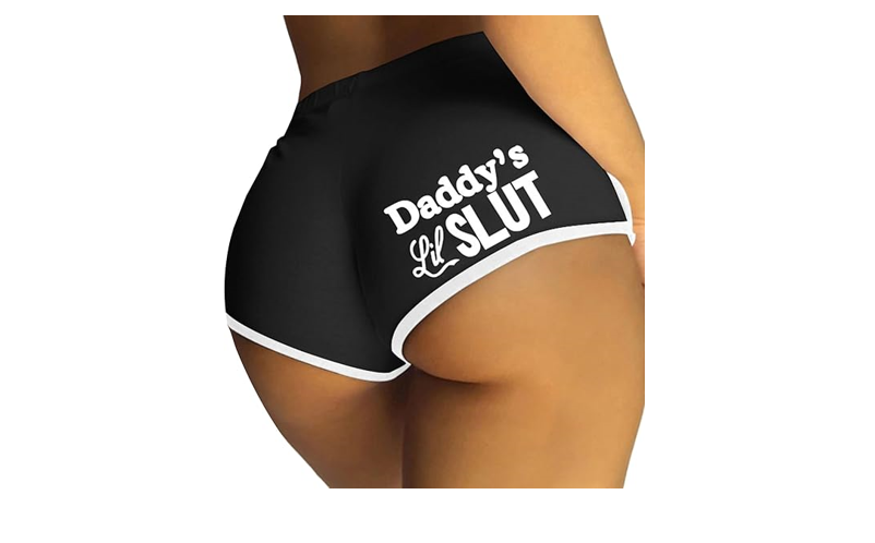 Womens Yoga Booty Shorts Sexy Printed Dance Sport Workout Hot Pants Plus, S