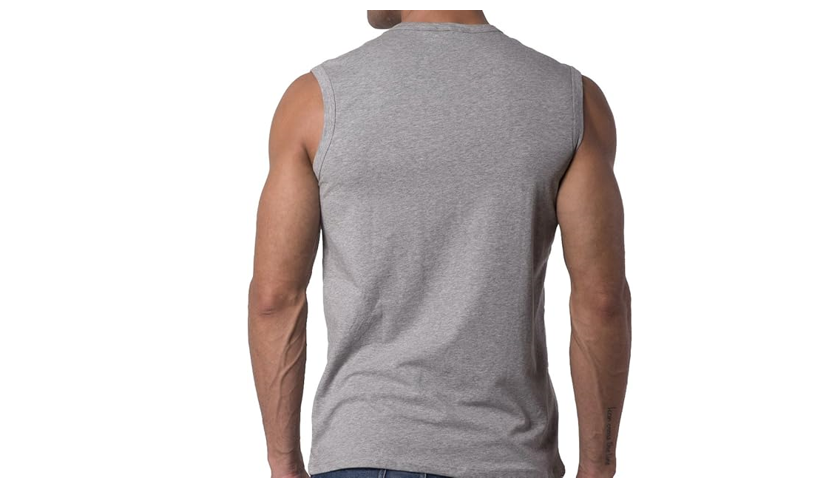 Y2Y2 Men's Sleeveless V-Neck T-Shirt, Gray, XL (46"-48")