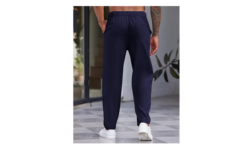COOFANDY Men's Casual Pants Relaxed Fit Flat Front Expandable Waist Chino, XL