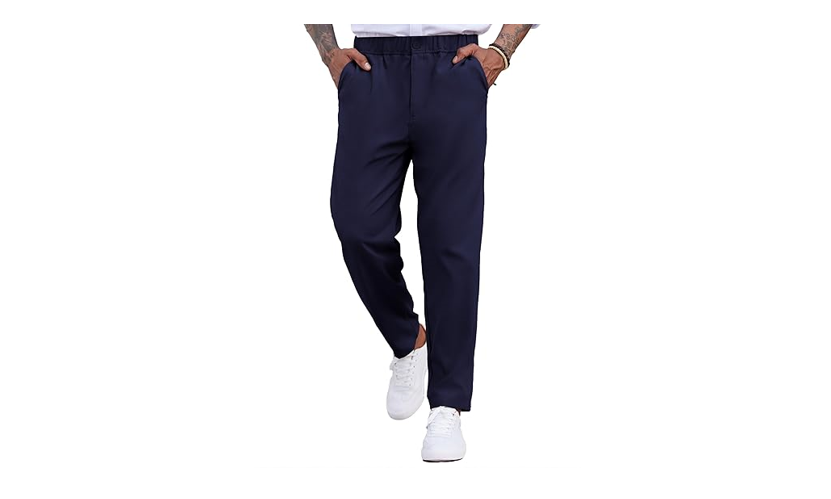 COOFANDY Men's Casual Pants Relaxed Fit Flat Front Expandable Waist Chino, XL