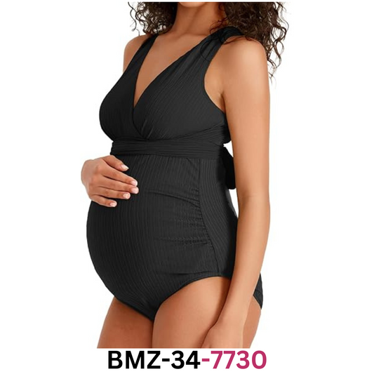 Summer Mae Maternity Swimsuit One Piece Tummy Control Suit V-Neck Swimwear, 10