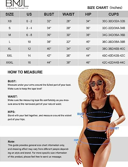 Blooming Jelly Women's High Waisted Swimsuit Crop Top Cut Out Two Piece Bikini
