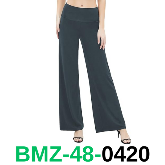 Urban CoCo Women's Dress Pants Solid Wide Leg Casual Sport Trousers, Slate, L