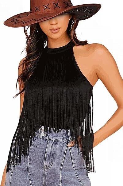 Ella Lust Women Western Fringe Bodysuit - Cowgirl Country Concert Outfit Top, M