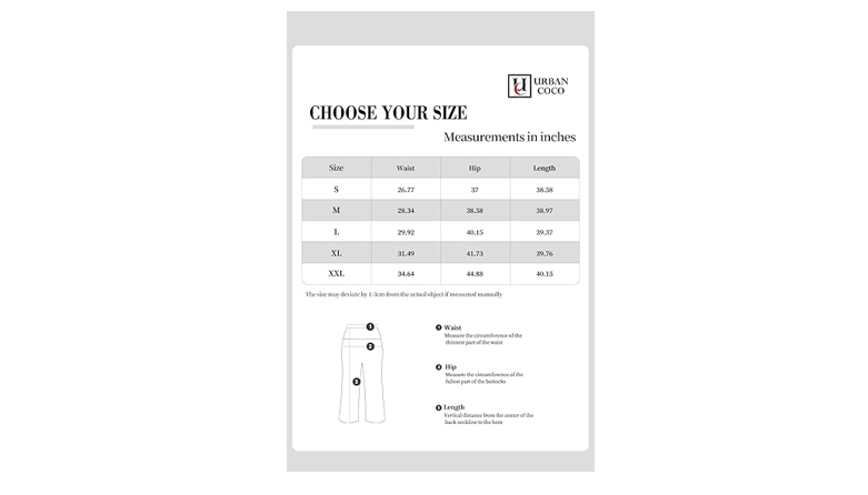 Urban CoCo Women's Dress Pants Solid Wide Leg Casual Sport Trousers, Slate, L
