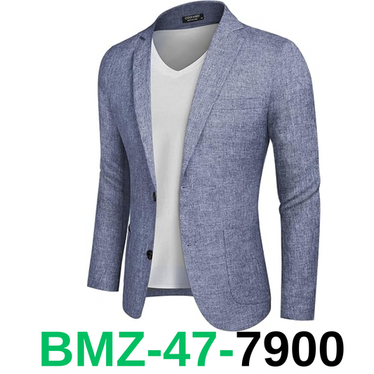 COOFANDY Men's Blazer Jacket Fashion Modern Western Big and tall, Blue, L