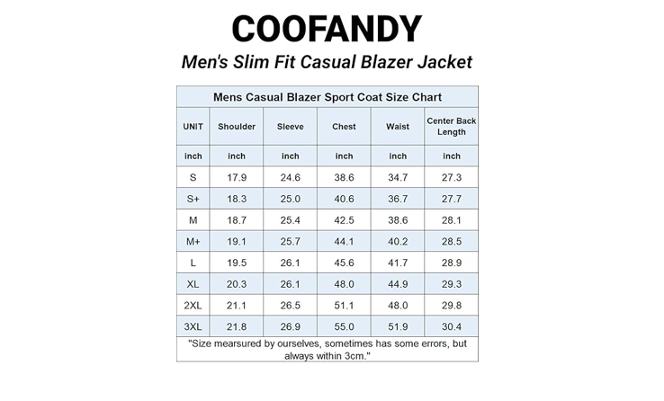 COOFANDY Men's Blazer Jacket Fashion Modern Western Big and tall, Blue, L