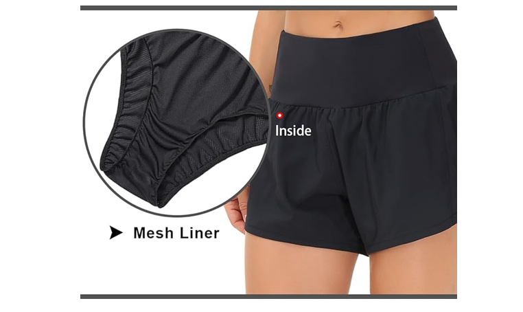 THE GYM PEOPLE Womens High Waisted Running Shorts Quick Dry Athletic, X-Small