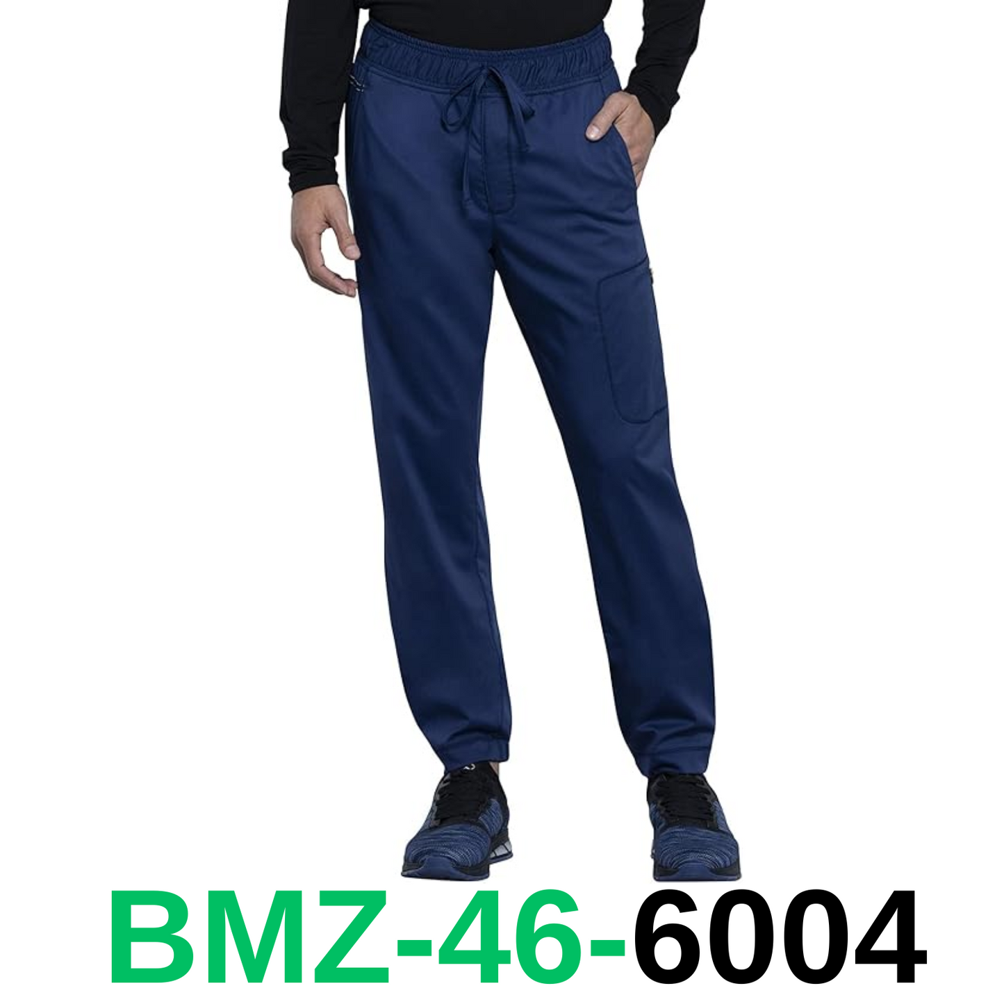 Cherokee Men Scrubs Pant Natural Rise Jogger with Zip Cargo Pocket WW012,S,Navy