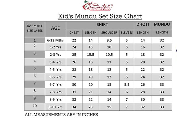 Chandrakala Kids Shirt With Mundu Set for Boy Maroon,5-6 Years (KB102MAR6)