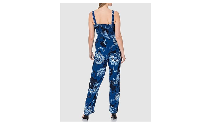 Desigual Patricia Blue Boho Summer Jumpsuit SS21 RRP£109 Style 21SWPW39, Blue,XL