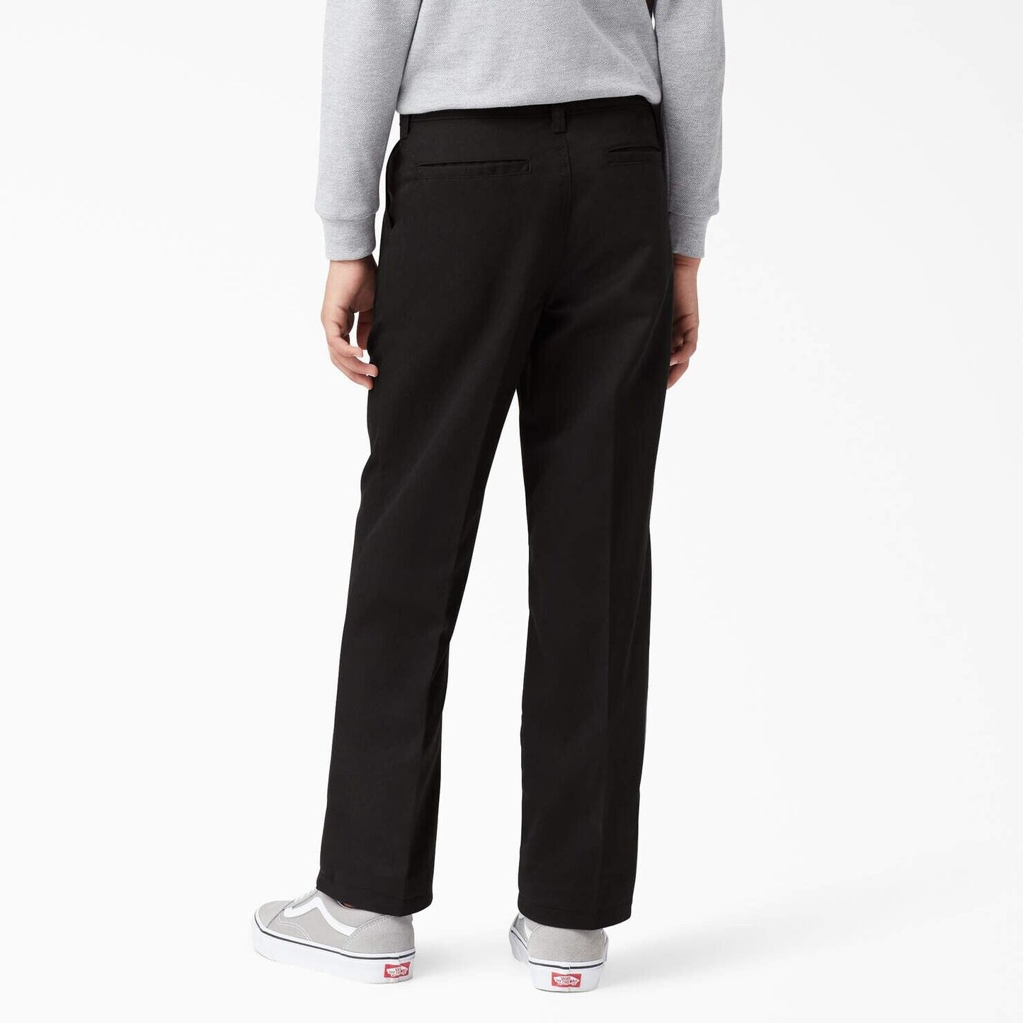 Dickies Boys' Big Flex Waist, Flat Front Pants, Dark Navy, polyester-cotton, 12