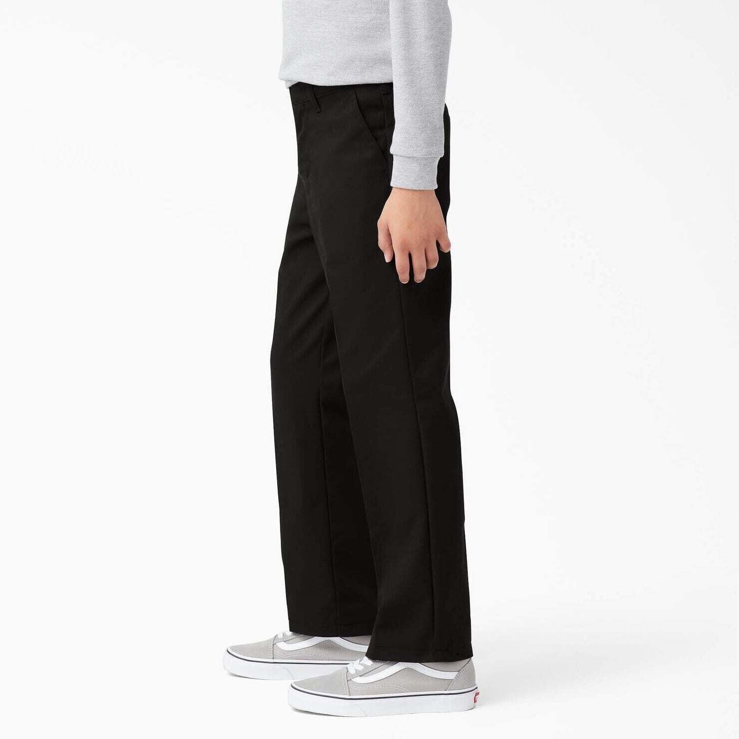 Dickies Boys' Big Flex Waist, Flat Front Pants, Dark Navy, polyester-cotton, 12