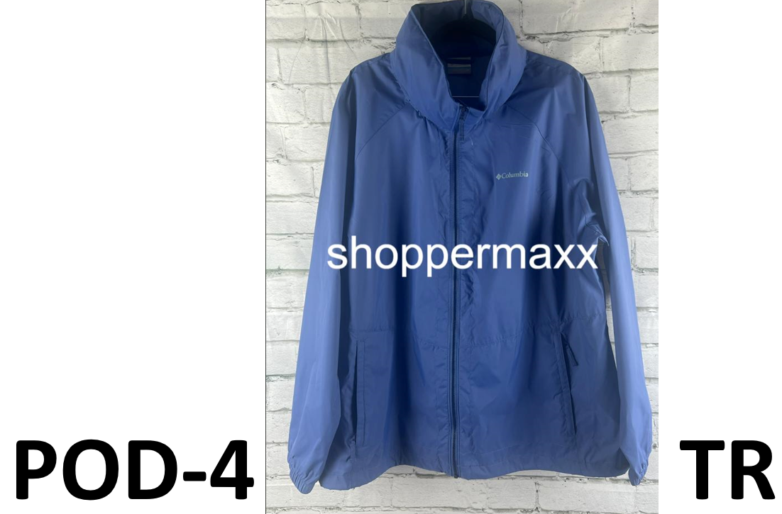 Columbia Women's Hooded Rain Jacket, Blue, Size 2X