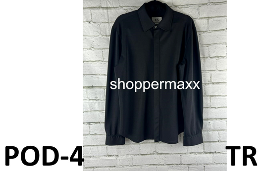 A|X Armani Exchange Men's Black Fitted Shirt Nylon Polyster Mix M