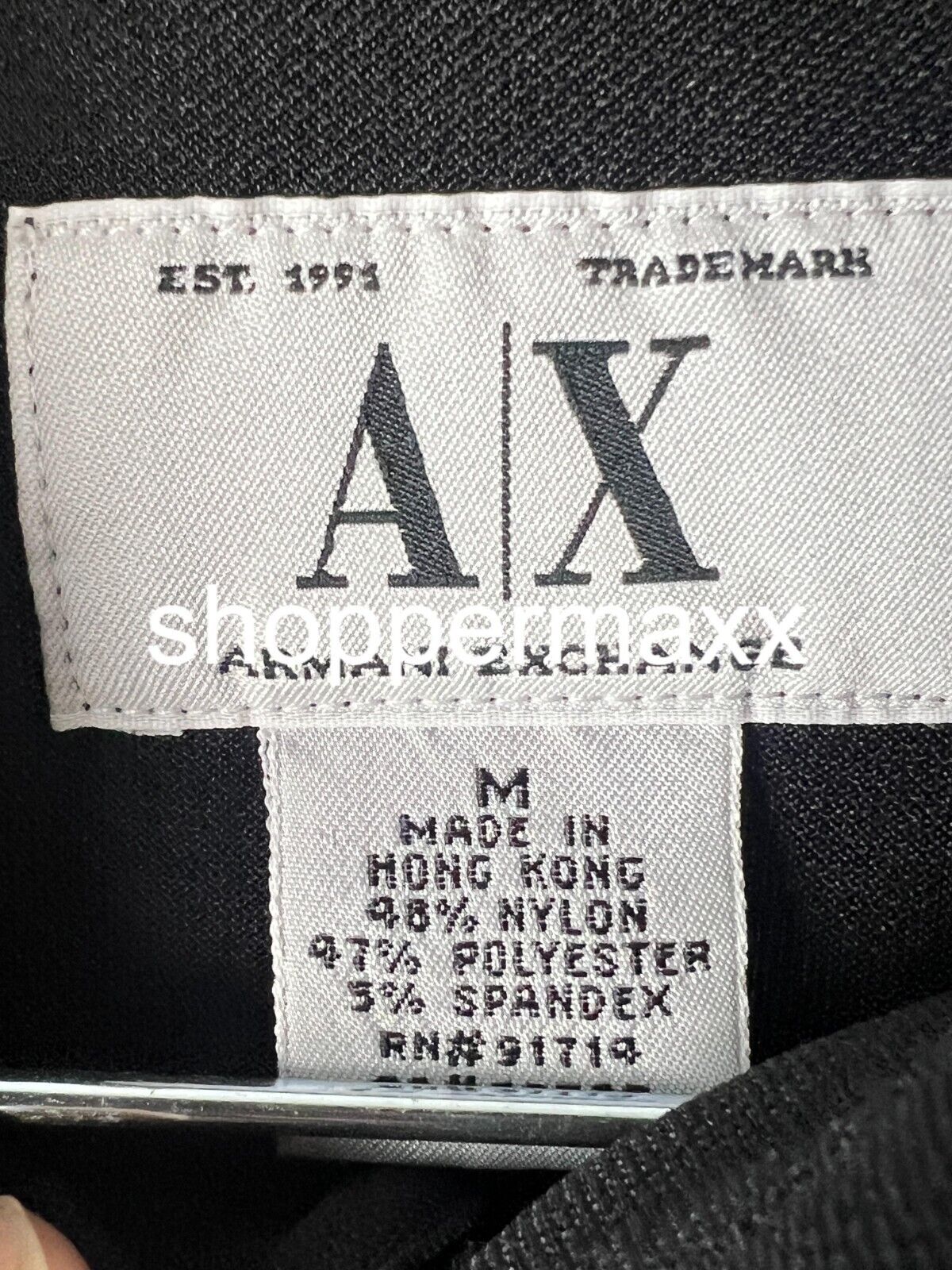 A|X Armani Exchange Men's Black Fitted Shirt Nylon Polyster Mix M
