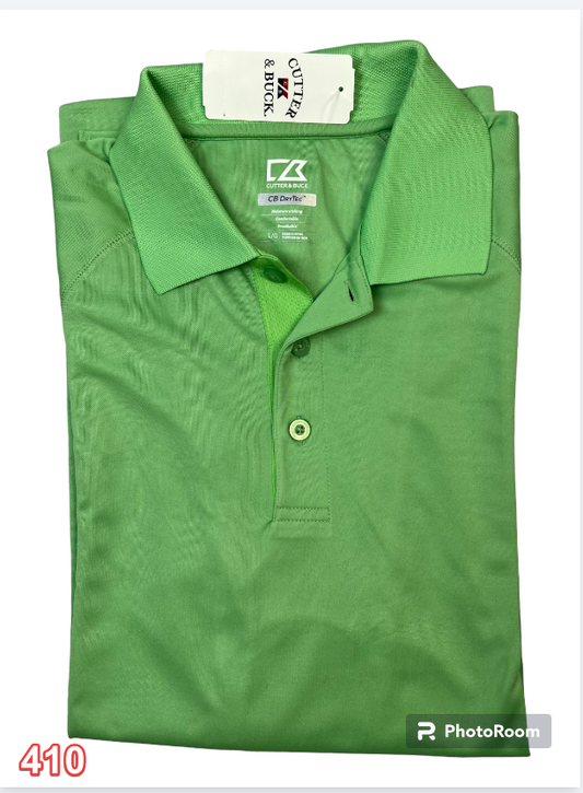Cutter & Buck Mens Drytec Long Sleeve Powell Sun Protection Polo Shirt Sea Green