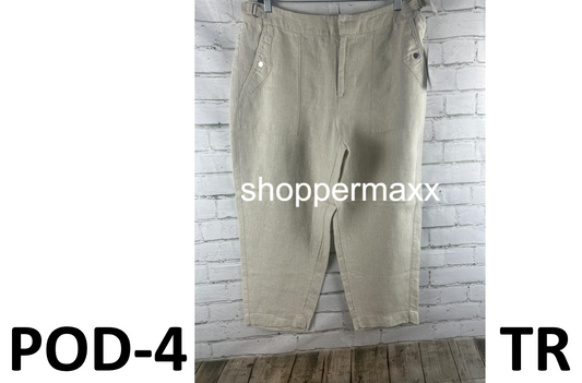 Athleta Voyager Linen Pant for Women Khaki US 18 MSRP $109