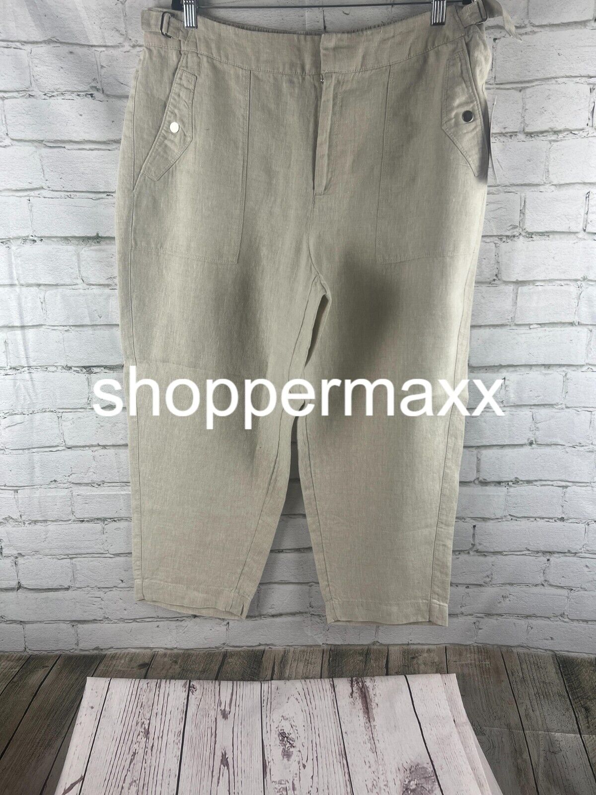 Athleta Voyager Linen Pant for Women Khaki US 18 MSRP $109