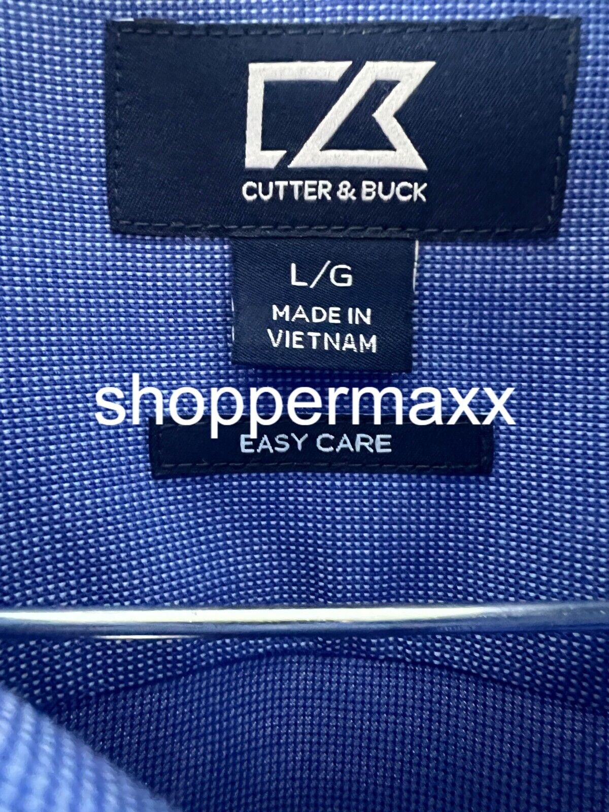 Cutter & Buck Men's Button Down Long Sleeve Formal Shirt, Blue, Large