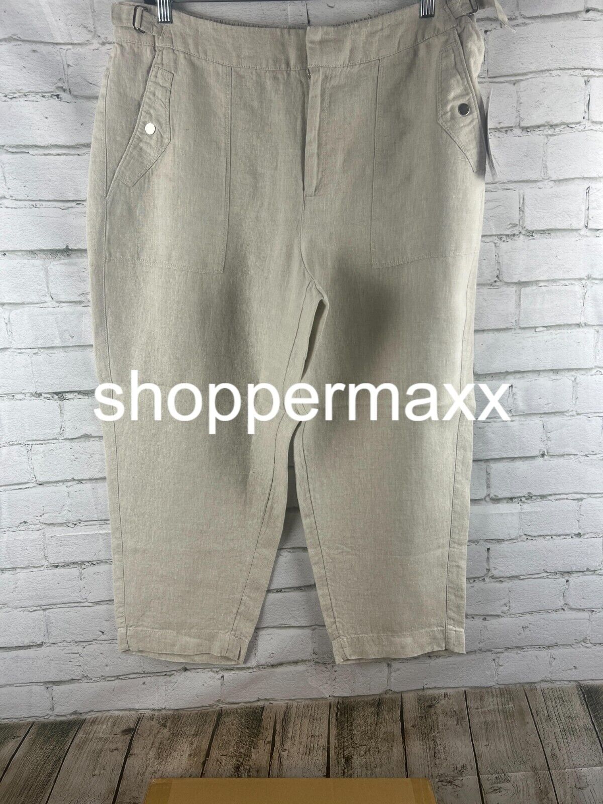 Athleta Voyager Linen Pant for Women Khaki US 18 MSRP $109