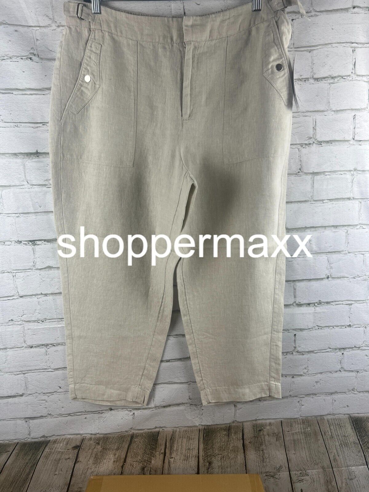 Athleta Voyager Linen Pant for Women Khaki US 18 MSRP $109
