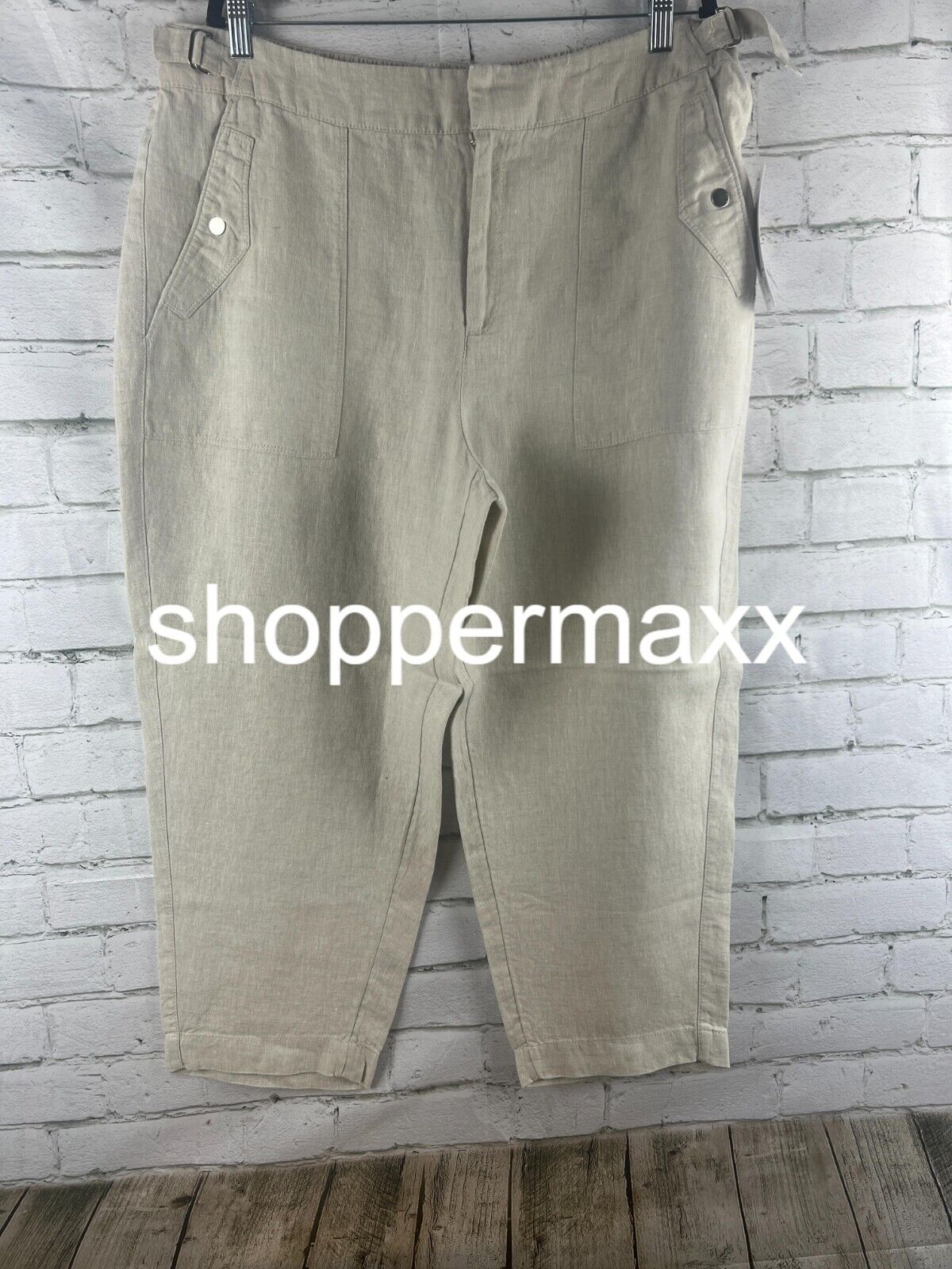 Athleta Voyager Linen Pant for Women Khaki US 18 MSRP $109