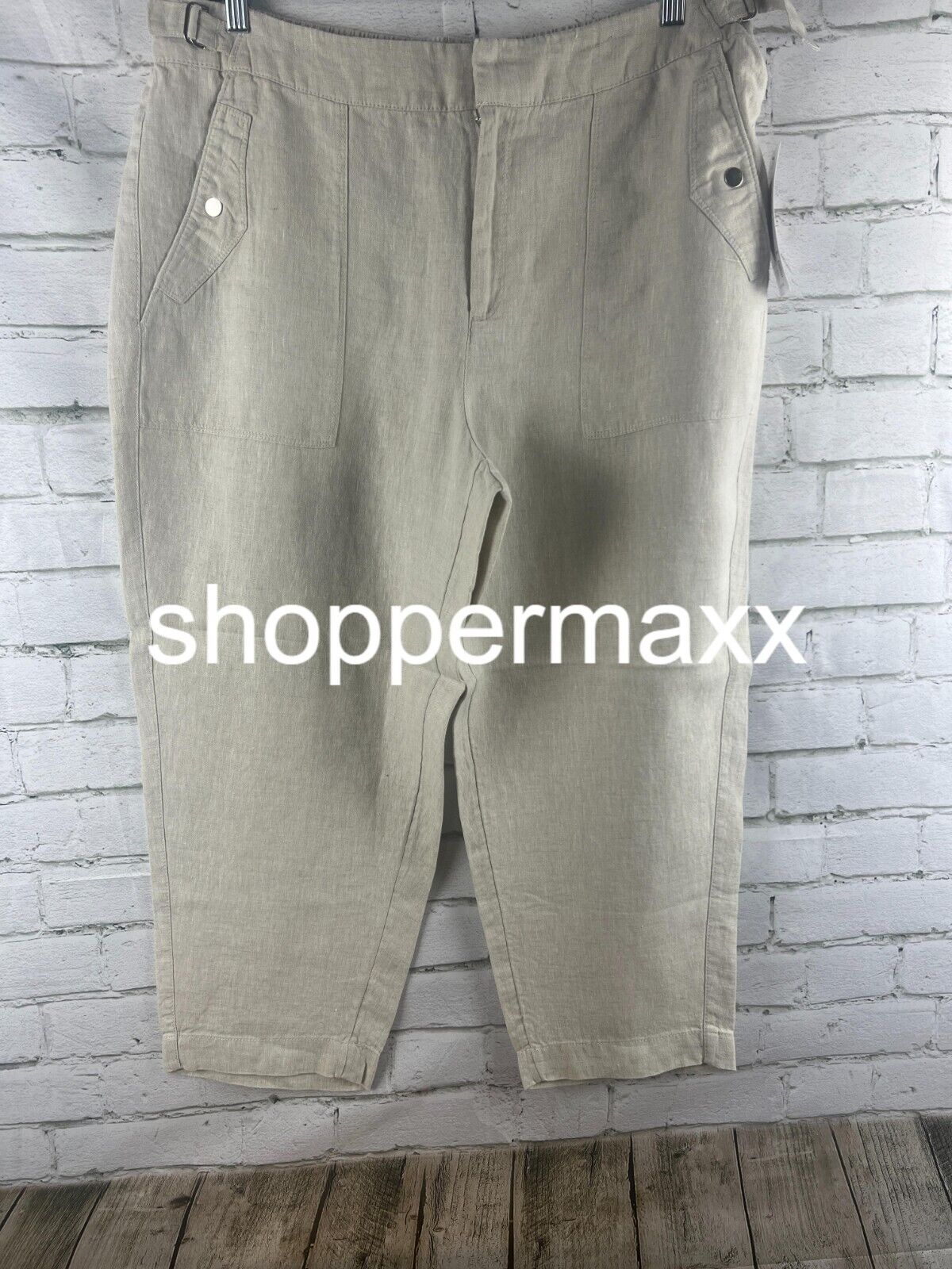 Athleta Voyager Linen Pant for Women Khaki US 18 MSRP $109