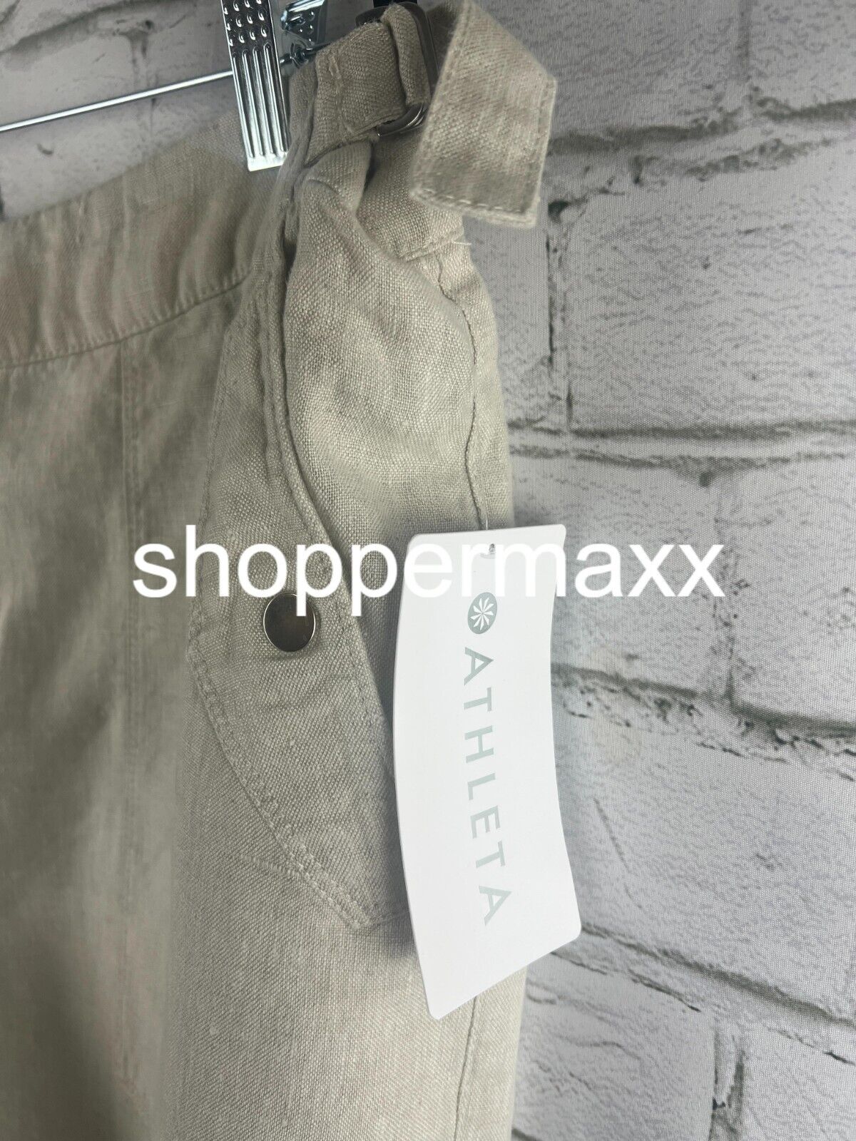 Athleta Voyager Linen Pant for Women Khaki US 18 MSRP $109