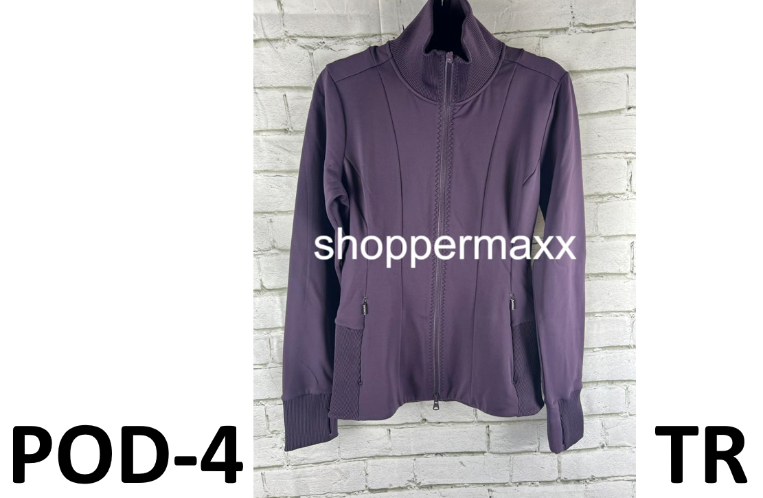 Athleta Women's Full Zip High Collar Hoodie, Plum, Small