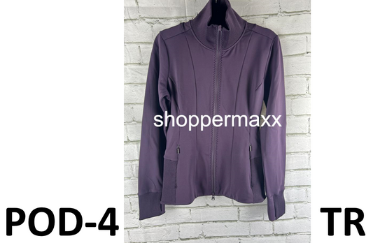 Athleta Women's Full Zip High Collar Hoodie, Plum, Small