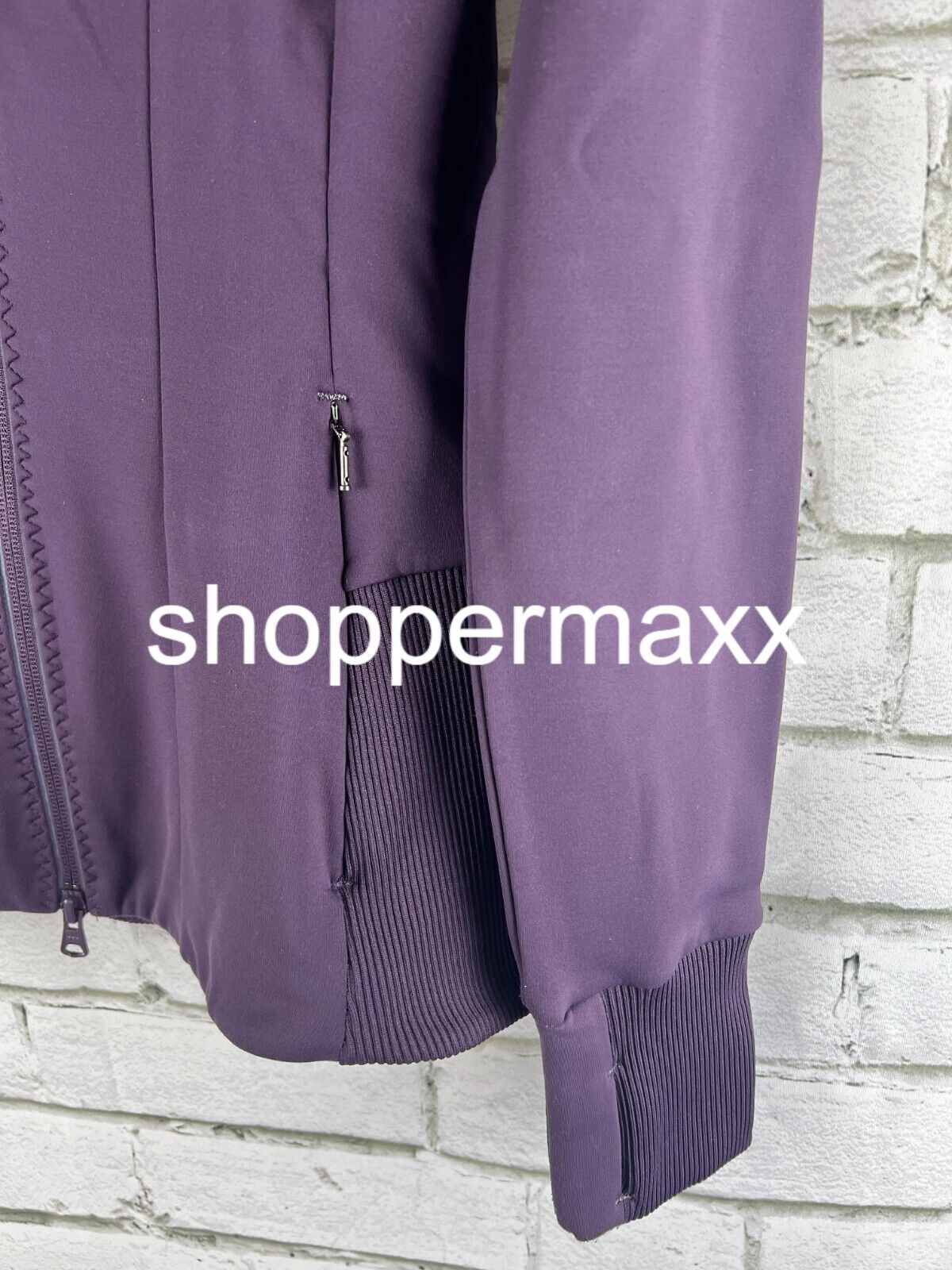 Athleta Women's Full Zip High Collar Hoodie, Plum, Small