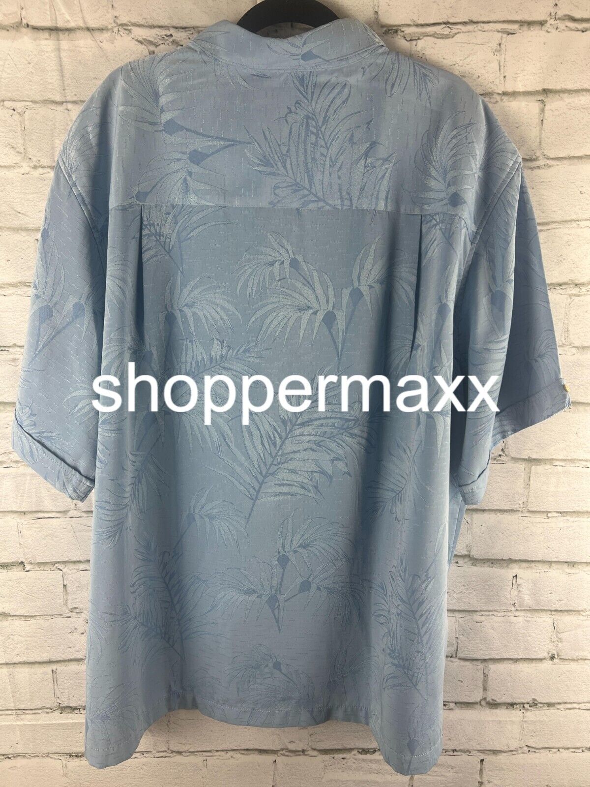 Cubavera Men's Shirt Flowy Leaf Print Short Sleeve Shirt, Blue, 2X
