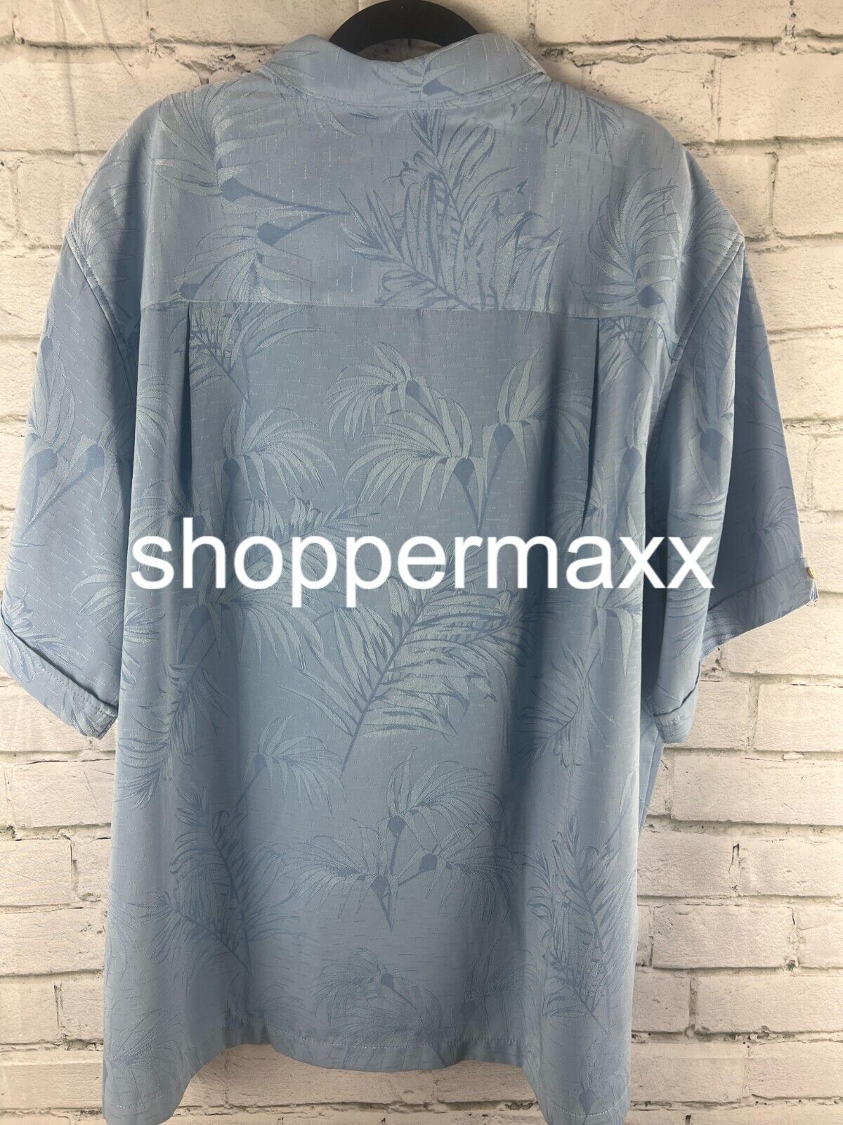 Cubavera Men's Shirt Flowy Leaf Print Short Sleeve Shirt, Blue, 2X