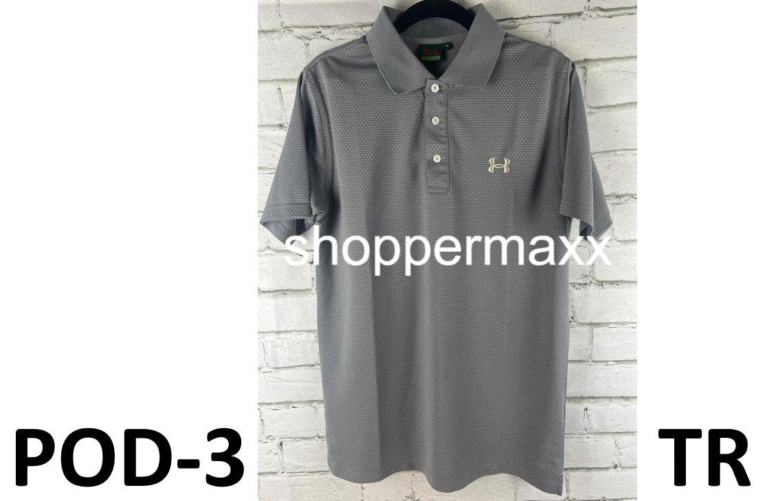 Under Armour Men's Polo Logo T-Shirt Grey Honeycomb, Medium