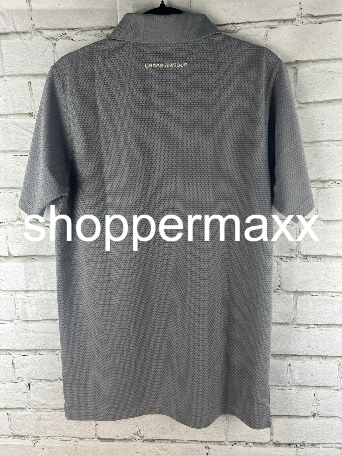 Under Armour Men's Polo Logo T-Shirt Grey Honeycomb, Medium