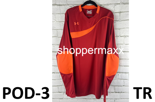 Under Armour UA Horizontal Men's Soccer GoalKeeper Jersey 1227683 Red/Orange, XL