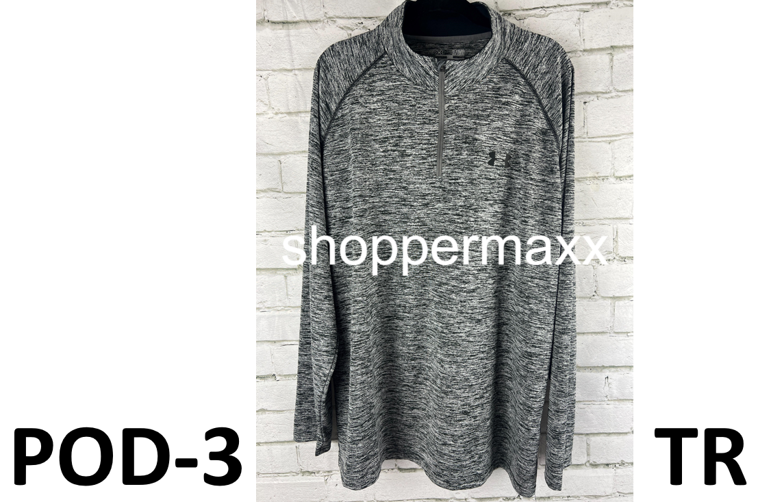 Under Armour Men's UA Tech ½ Zip Long Sleeve, Black Marble, X-Large