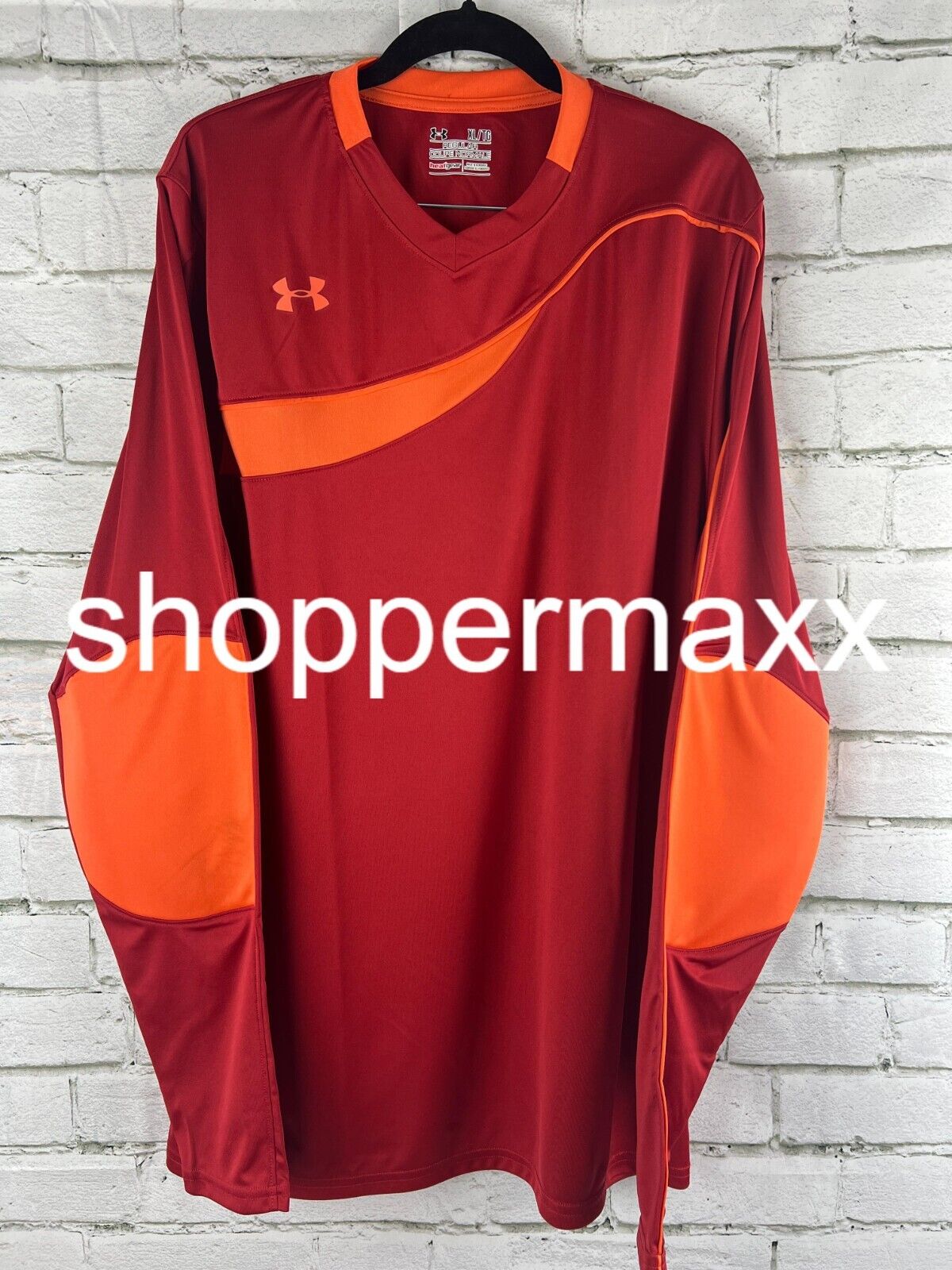 Under Armour UA Horizontal Men's Soccer GoalKeeper Jersey 1227683 Red/Orange, XL