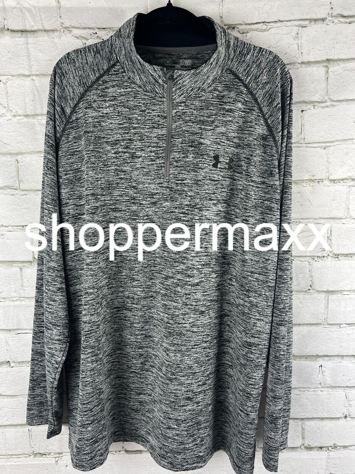 Under Armour Men's UA Tech ½ Zip Long Sleeve, Black Marble, X-Large