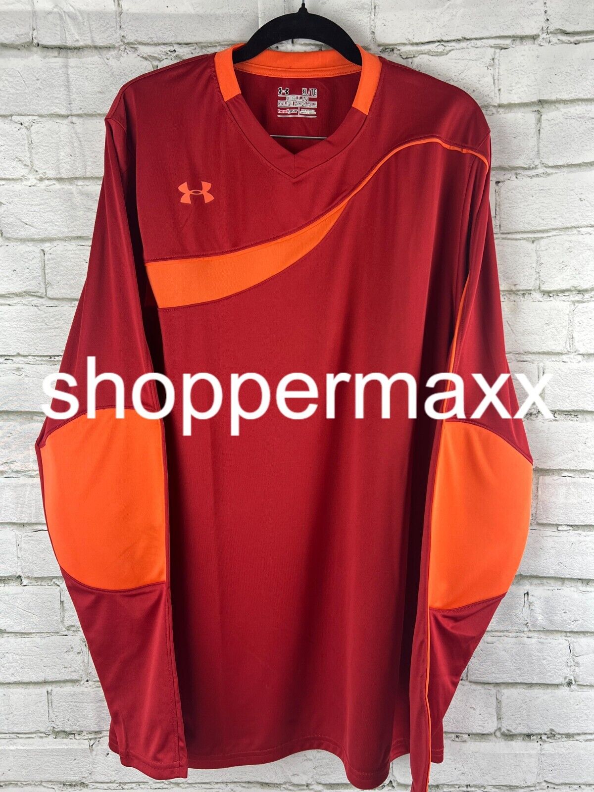 Under Armour UA Horizontal Men's Soccer GoalKeeper Jersey 1227683 Red/Orange, XL