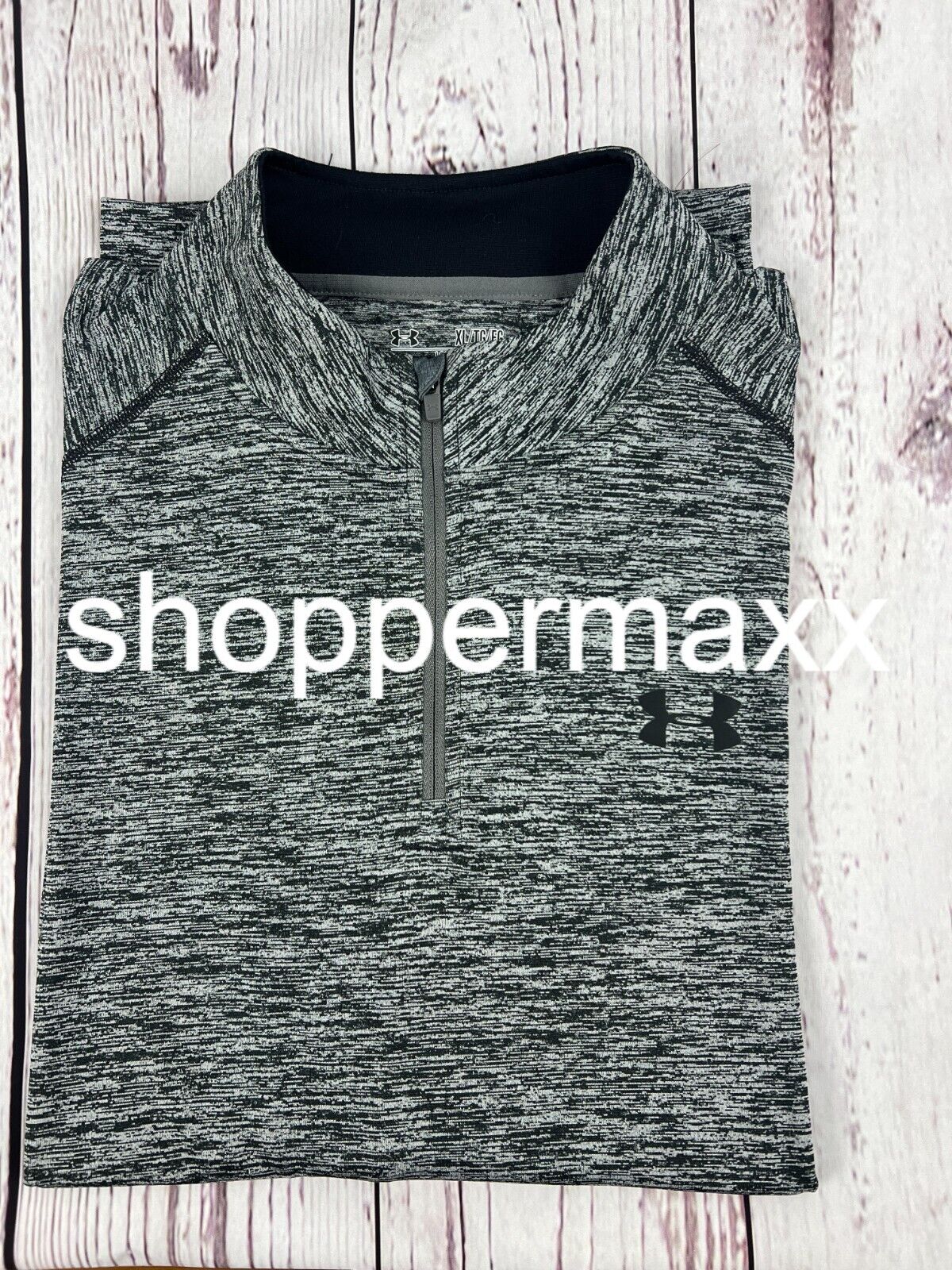 Under Armour Men's UA Tech ½ Zip Long Sleeve, Black Marble, X-Large